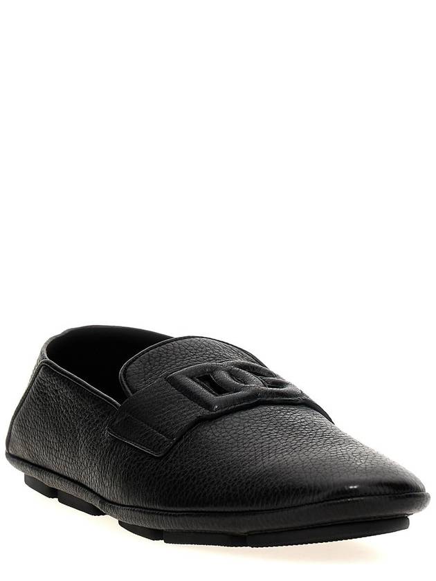 logo embossed round toe loafers - DOLCE&GABBANA - BALAAN 3