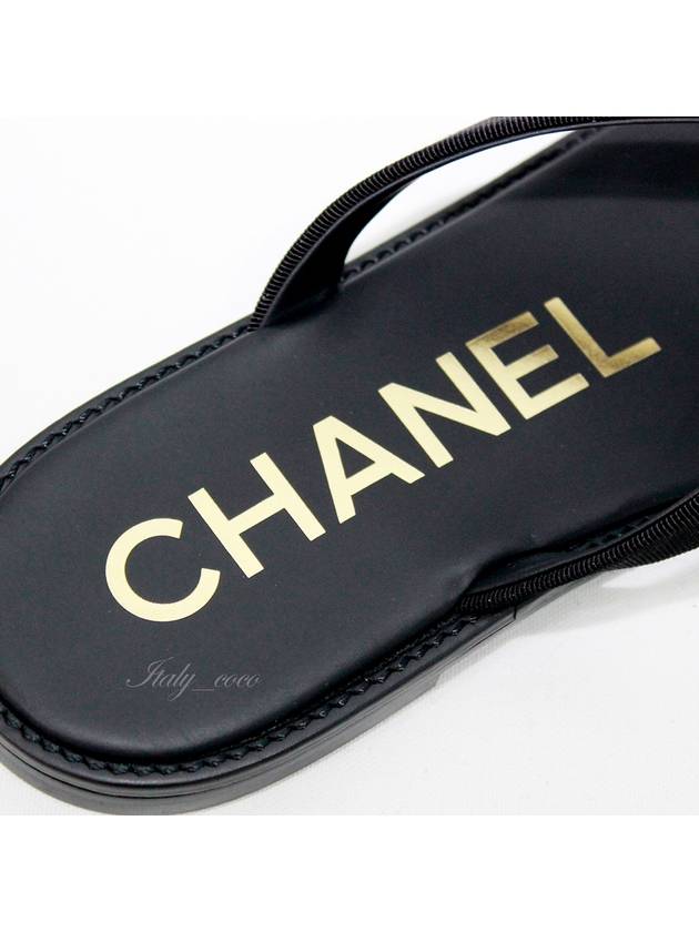 Women's CC Logo Flip Flops Black - CHANEL - BALAAN 9