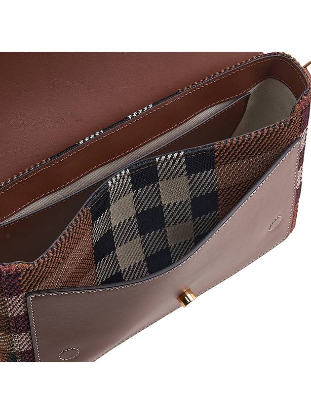 Knot Knit Check Pattern Shoulder Bag Brown - BURBERRY - BALAAN 10