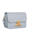 Teen Triomphe Shiny Calfskin Cross Bag Soft Blue - CELINE - BALAAN 1