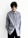 Oversized One Pocket Long Sleeve Shirt Grey - IFELSE - BALAAN 1