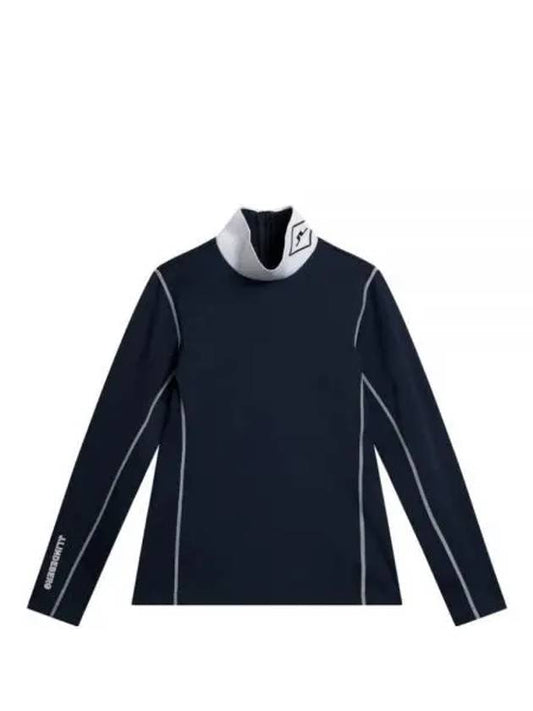 Powderhorn Mid Layer High Neck Long Sleeve T-Shirt Navy - J.LINDEBERG - BALAAN 2