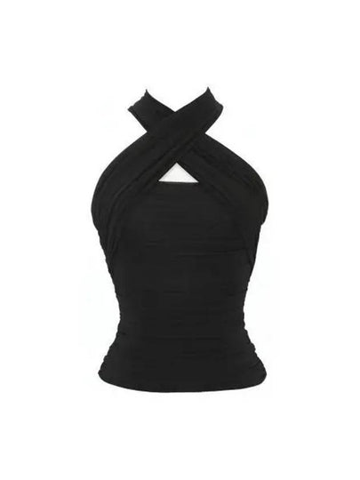 Wrinkle Jersey Sleeveless Black - SAINT LAURENT - BALAAN 2