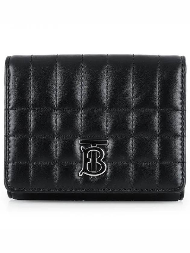 Lola Folding Small Quilted Leather Card Wallet Black Palladium - BURBERRY - BALAAN 2