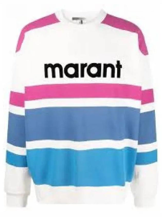 Mayoan color block logo brushed sweatshirt blue - ISABEL MARANT - BALAAN 2