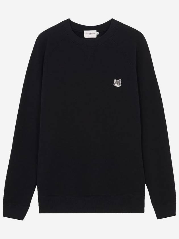 Grey Fox Head Patch Classic Sweatshirt Black - MAISON KITSUNE - BALAAN 2