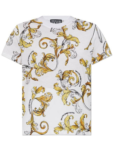 Versace Jeans Couture T-shirt With Print Outline Barocco, Women's, White - VERSACE - BALAAN 1