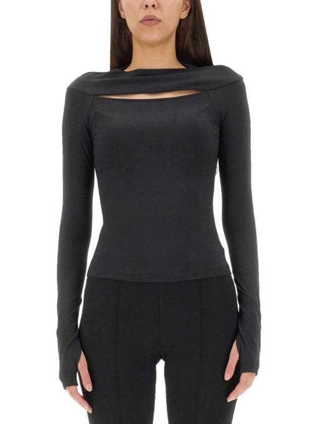 Cut-Out Long Sleeve T-Shirt Black - HELMUT LANG - BALAAN 2