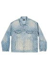 Logo Print Denim Jacket Blue - BALENCIAGA - BALAAN 3