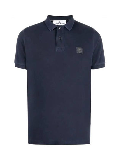 Logo Patch Washing Polo Shirt Navy - STONE ISLAND - BALAAN 2