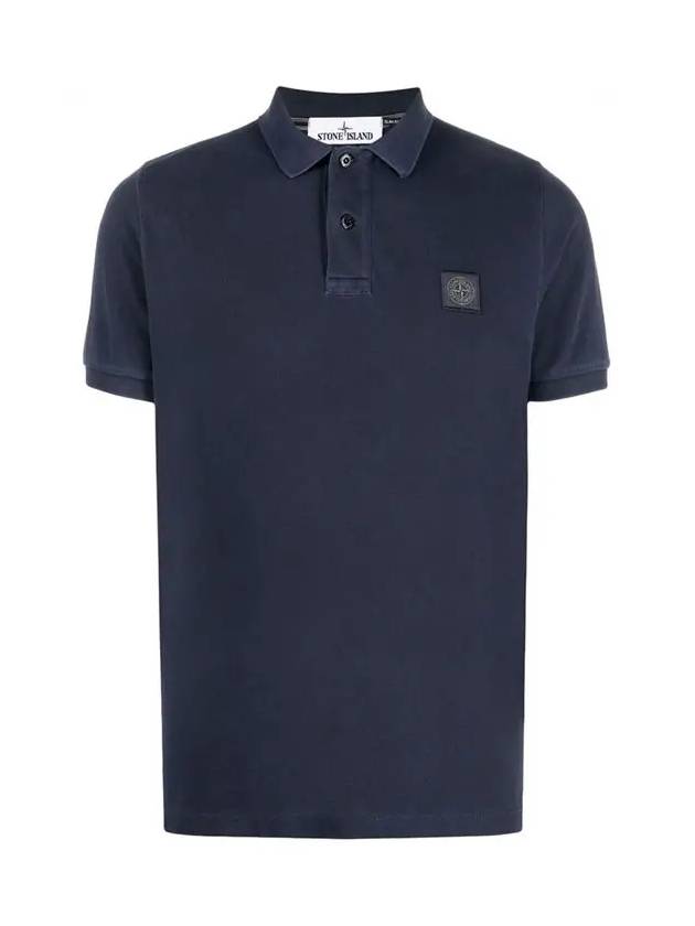 Logo Patch Washing Polo Shirt Navy - STONE ISLAND - BALAAN 3