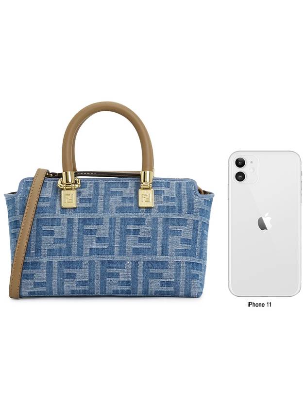 By The Way FF ​​Logo Denim Mini Tote Bag Light Blue - FENDI - BALAAN 10