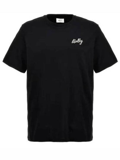 Embroidered Logo Short Sleeve T-Shirt Black - BALLY - BALAAN 2