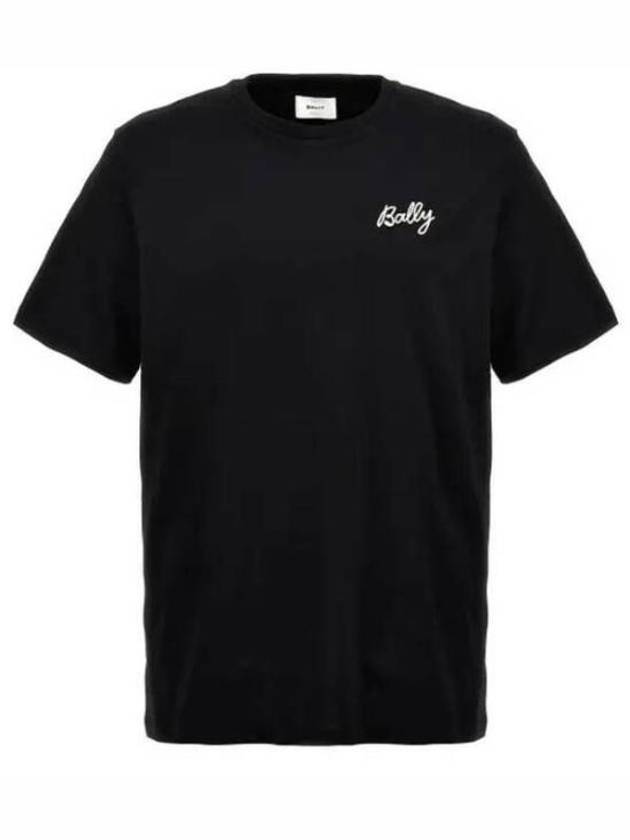 Embroidered Logo Short Sleeve T-Shirt Black - BALLY - BALAAN 2