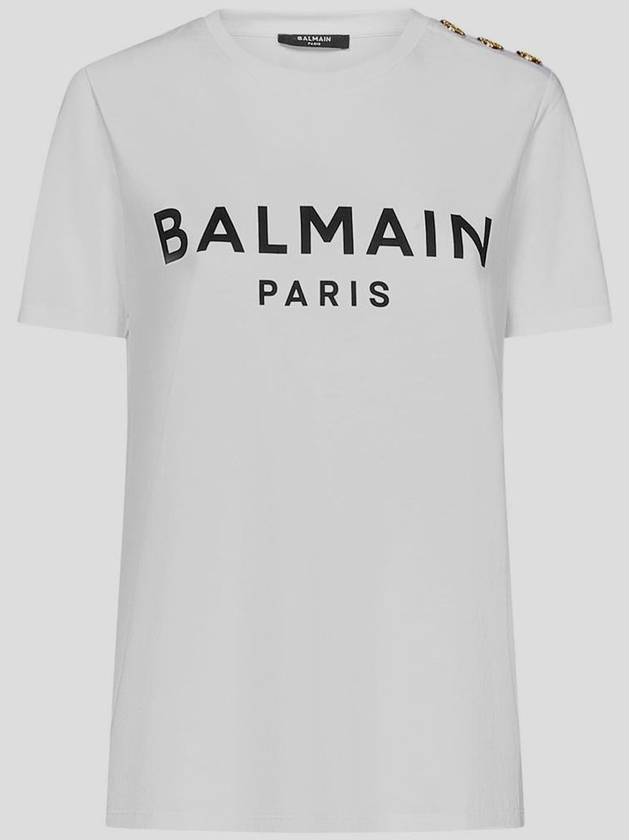 Logo Crew Neck Short Sleeve T-Shirt White - BALMAIN - BALAAN 2