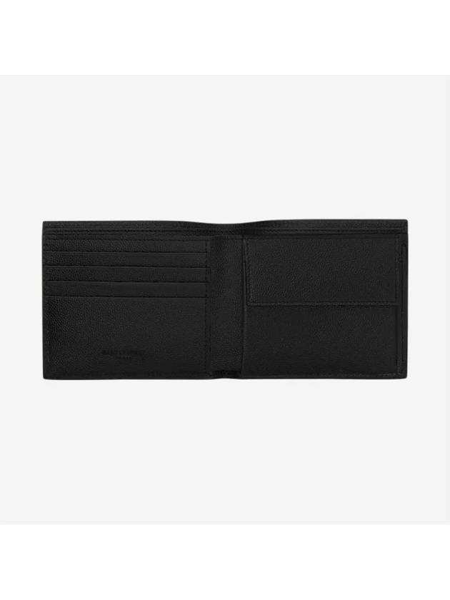 Logo East West Half Wallet Black - SAINT LAURENT - BALAAN 3