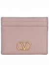 V Logo Signature Card Wallet Rose Cannelle - VALENTINO - BALAAN 2