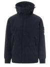 Logo Patch Micro Twill Hooded Jacket Navy - STONE ISLAND - BALAAN 2