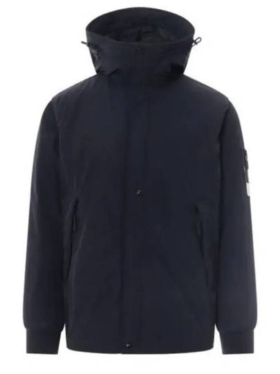 Logo Patch Micro Twill Hooded Jacket Navy - STONE ISLAND - BALAAN 2