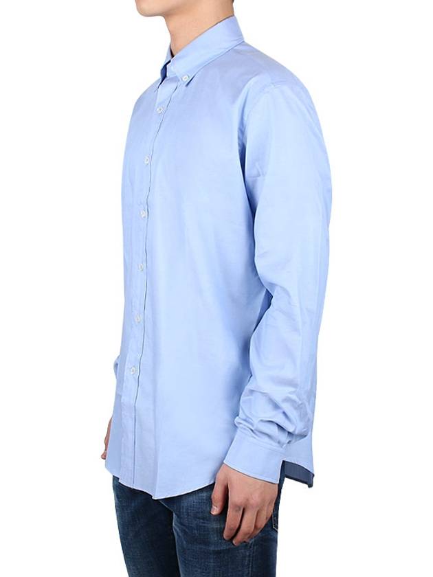 Oxford Button Down Long Sleeve Shirt Blue - MAISON MARGIELA - 5