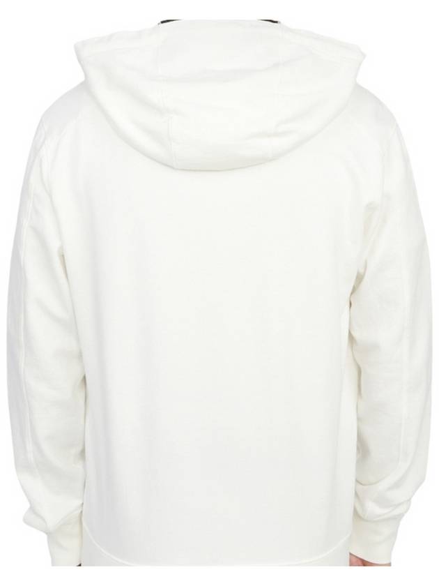 Light Fleece Zip Up Hoodie White - CP COMPANY - BALAAN 5