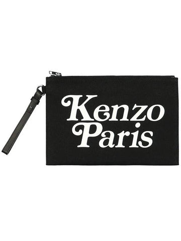 Logo Printing Large Clutch Bag Black 8PM902 F35 99 - KENZO - BALAAN 1