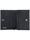 Small Saffiano Leather Half Wallet Black - PRADA - BALAAN 6