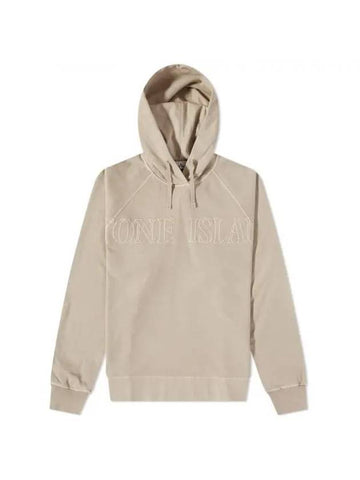 Men's Garment Dyed OLD Treatment Cotton Hoodie Dove Grey - STONE ISLAND - BALAAN 1