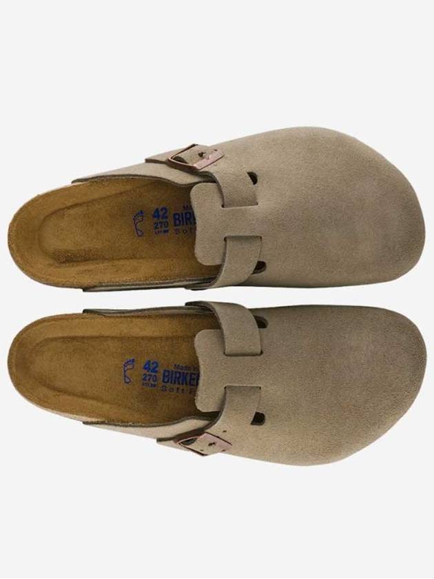 Boston Soft Footbed Suede Leather Sandals Taupe - BIRKENSTOCK - BALAAN 3