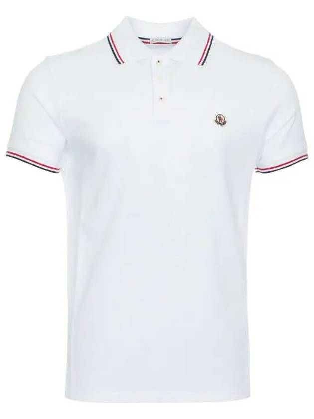 Small Logo Patch Short Sleeve Cotton Polo Shirt White - MONCLER - BALAAN 2