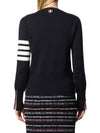 Milano Stitch Crewneck 4-Bar Cotton Crepe Knit Top Navy - THOM BROWNE - BALAAN 4