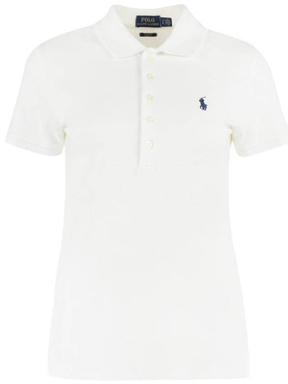 Women's Julie Embroidered Logo Short Sleeve Polo Shirt White - POLO RALPH LAUREN - BALAAN 2