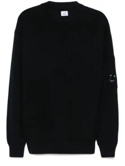 Re-Wool Lens Crewneck Knit Top Black - CP COMPANY - BALAAN 2