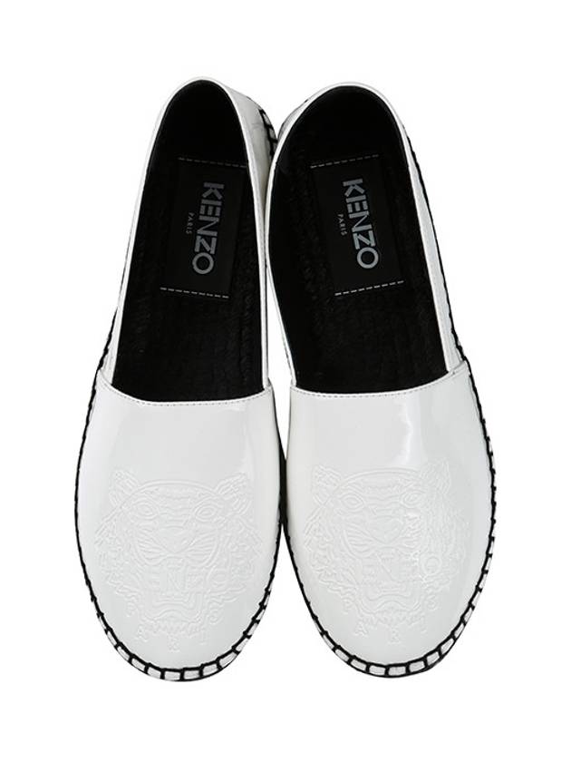 Tiger Logo Espadrilles Black White - KENZO - BALAAN.