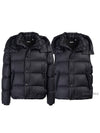 Logo Patch Hooded Down Padding Black - BURBERRY - BALAAN 2