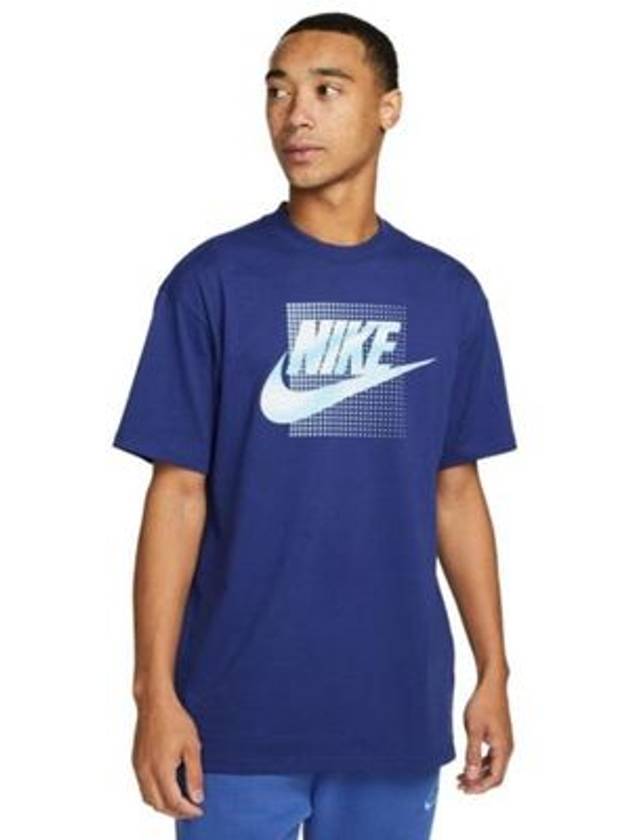 Max 90 Cotton Short Sleeve T-Shirt Blue - NIKE - BALAAN 2