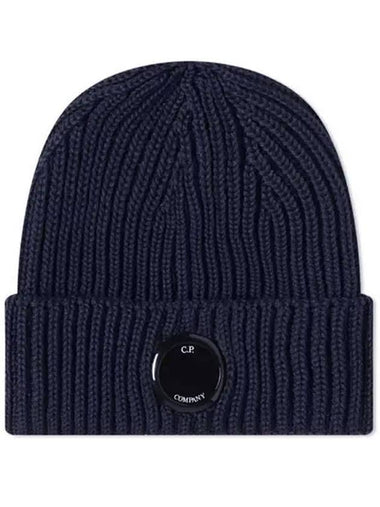 Lens Wappen Wool Beanie Navy - CP COMPANY - BALAAN 1