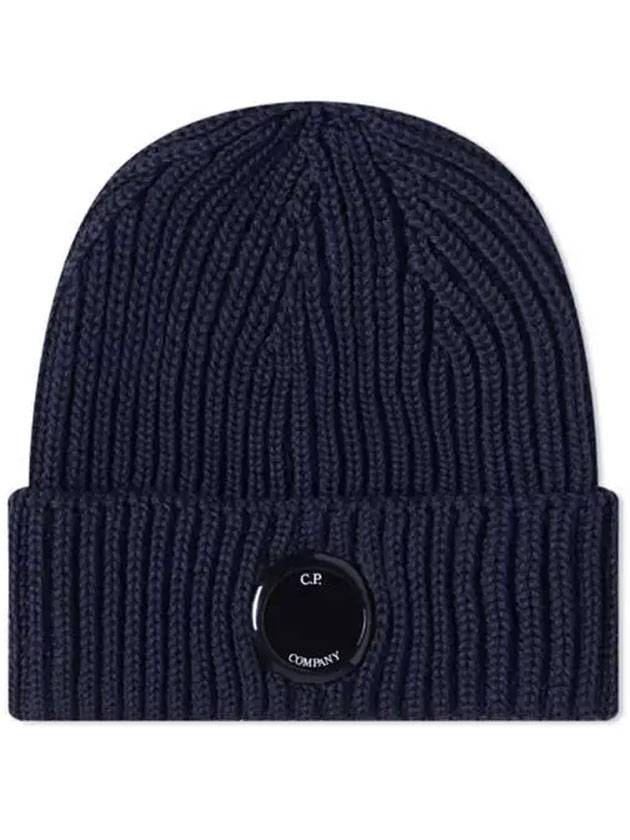 Lens Wappen Wool Beanie Navy - CP COMPANY - BALAAN 1