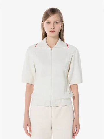 Women s short sleeved zip up spring and fall cardigan AF800E 54N 70V domestic product GQ2N24082230687 - LACOSTE - BALAAN 1