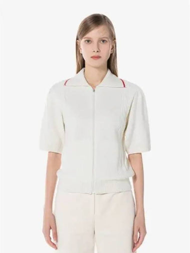 Women s short sleeved zip up spring and fall cardigan AF800E 54N 70V domestic product GQ2N24082230687 - LACOSTE - BALAAN 1