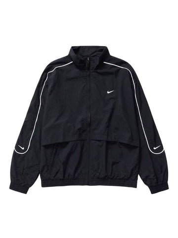 NSW Solo Swoosh Woven Track Jacket Black - NIKE - BALAAN 1