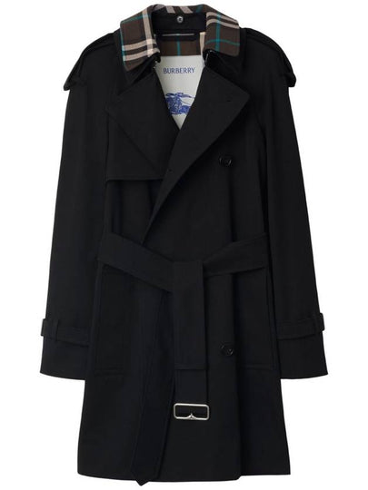 Double Breasted Short Trench Coat Black - BURBERRY - BALAAN 2