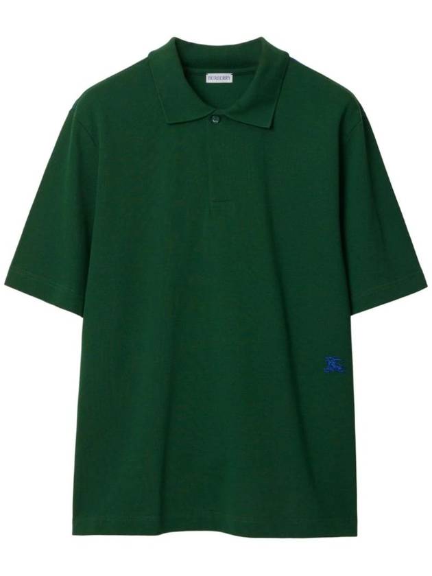 Embroid Logo Cotton Polo Shirt Ivy - BURBERRY - BALAAN 1