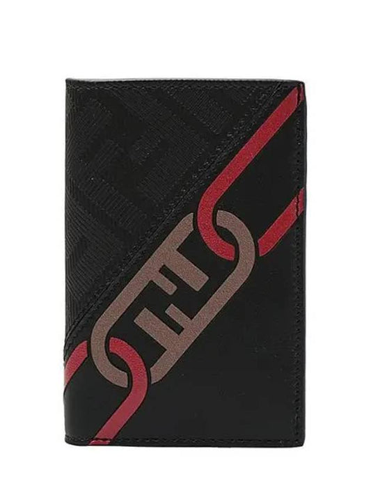 leather vertical medium wallet black - FENDI - BALAAN 2