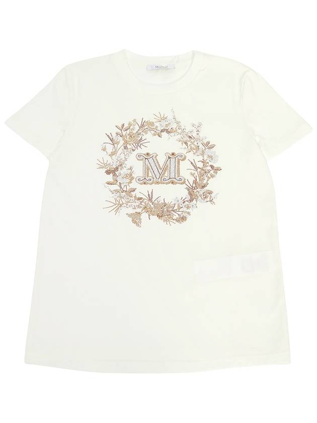 Elmo M Monogram Cotton Short Sleeve T-shirt White - MAX MARA - BALAAN 2