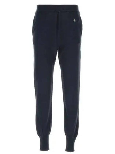 Women's Embroidered Logo Cashmere Blend Track Pants Navy - VIVIENNE WESTWOOD - BALAAN 2