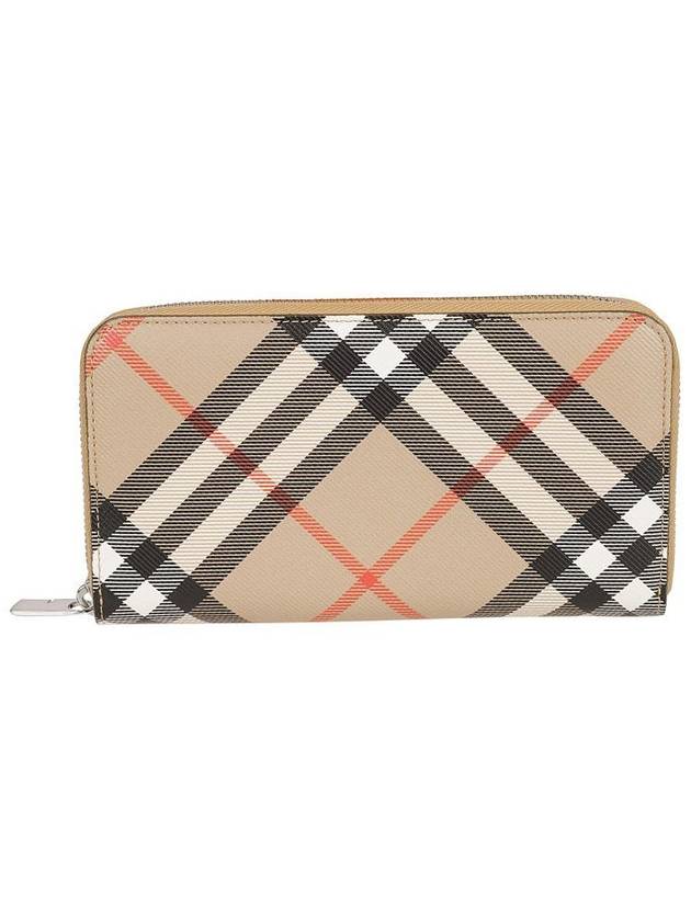 Check Zip Around Long Wallet Sand - BURBERRY - BALAAN 2