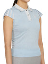 Women's Romance Sparkly Knit Short Sleeve PK Shirt Blue - MARK & LONA - BALAAN 4