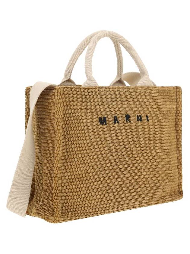 Small Raffia East West Tote Bag Brown - MARNI - BALAAN 4