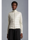 High Neck Padded Wool Cardigan White - MONCLER - BALAAN 6